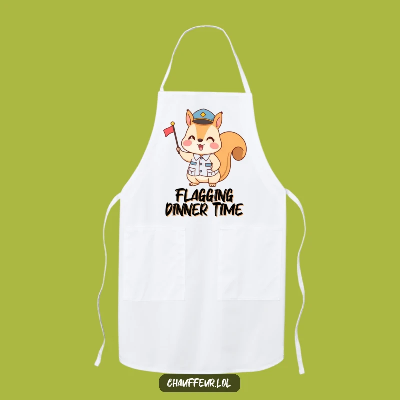 Funny Squirrel Flag Signal Apron - Humorous Kitchen Gift for Chefs