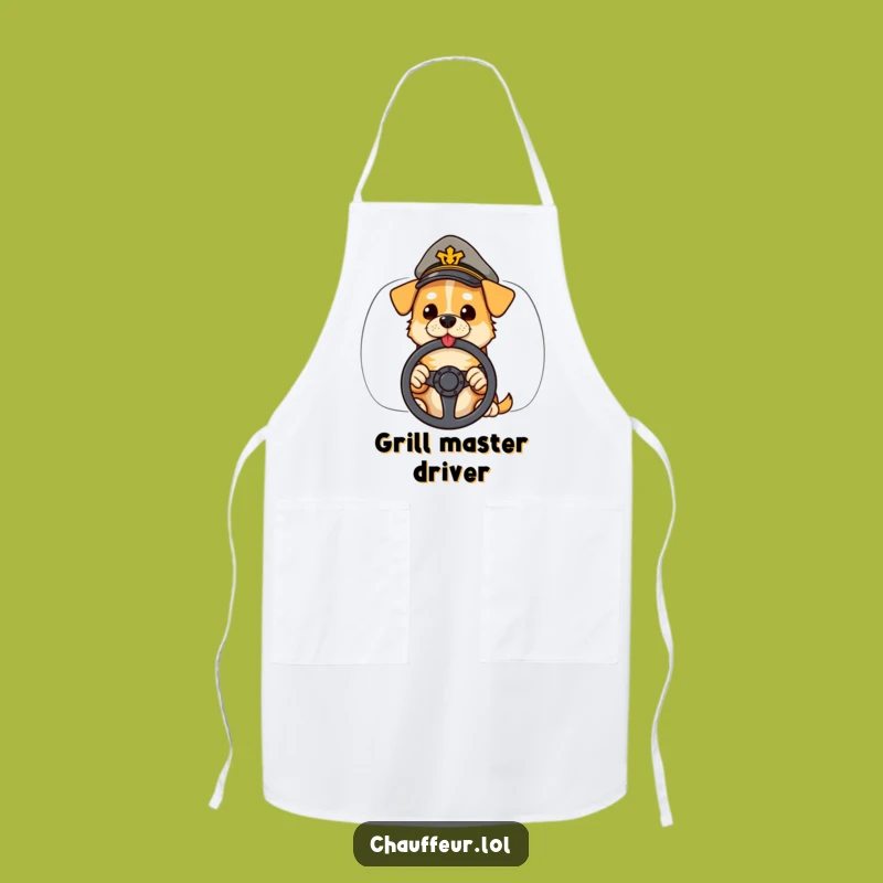 Funny Dog Driver Apron: Cool Canine Chef Ready to Steer Your Kitchen