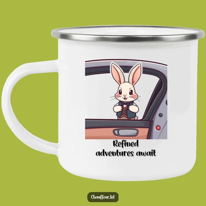 Adventurous Funny Rabbit Vest Camping Mug - Rugged Elegance