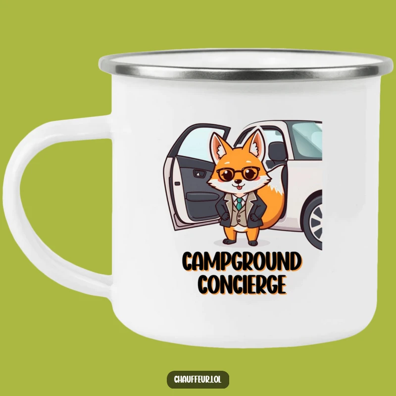 Funny Fox Valet Camping Mug: Dapper Gentleman for Your Sophisticated Outdoors