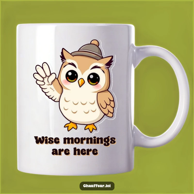 Funny Owl Signal Mug: Cool Character, Tiny Hat, Perfect Funny Gift for Friends