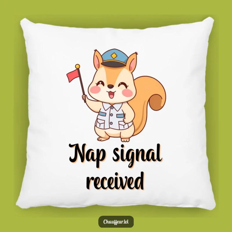 Funny Squirrel Flag Signal Pillow - Cozy Humorous Decor Gift