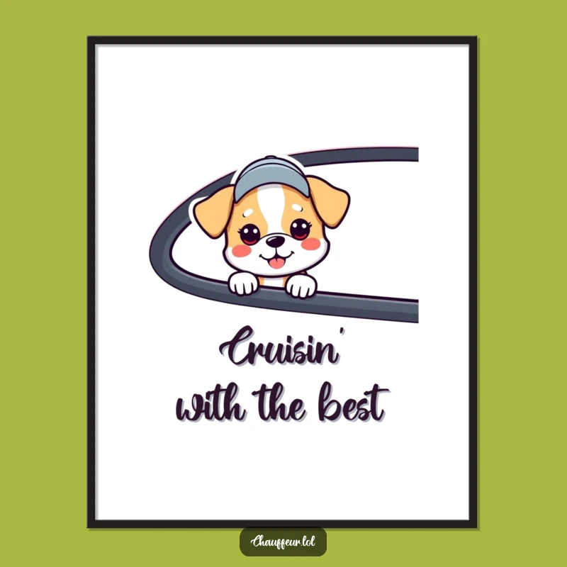 Funny Dog Car Window Poster - Delightful Wall Art for Dog Lovers