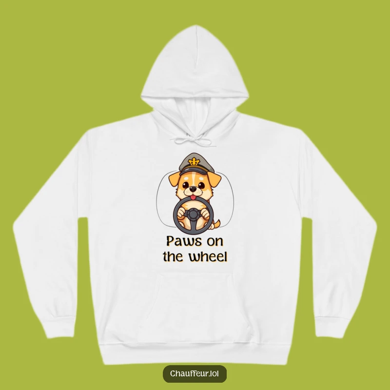Funny Dog Driver Hoodie: Cozy Canine Navigator with Peaked Cap for the Road