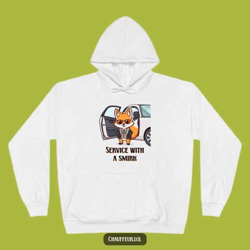 Funny Fox Valet Hoodie: Dapper Gentleman Comfort Opening Doors in Style
