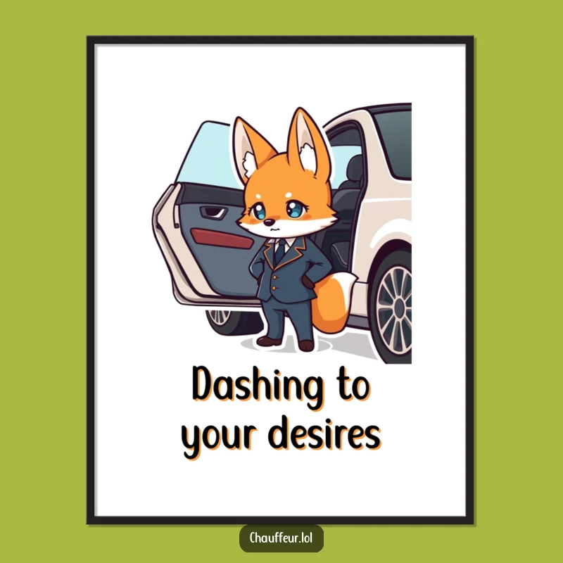 Funny Free Printable Wall Art: Suave Fox Valet, Chic Automotive Decor
