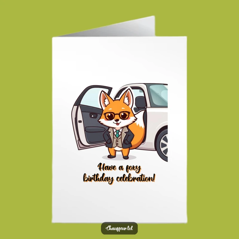 Free Printable Dapper Fox Birthday Card: Gentlemanly Driver Funny Downloadable Gift