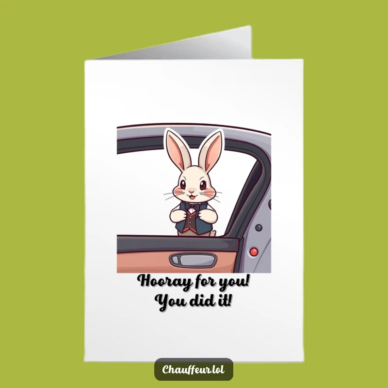 Free Printable Congrats Card: Dapper Rabbit Opening Door Downloadable Gift
